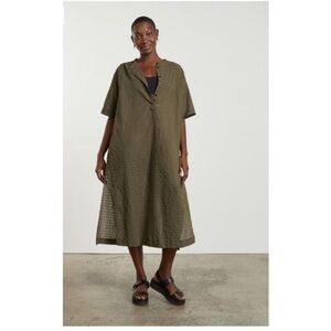 Everlane Olive Green Textured Maxi Dress